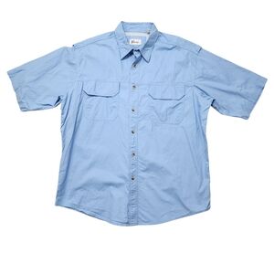 Mens World Wide Sportsman Button Up Shirt Size XL Blue Vented